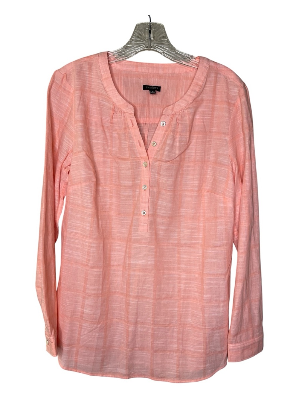 Talbots Cotton Camp Shirt - Coral Pink Sz M